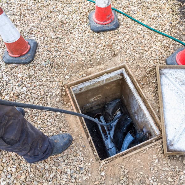 Blocked drains in Buxton being unblocked