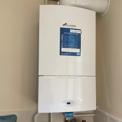 A newly installed gas boiler in Buxton