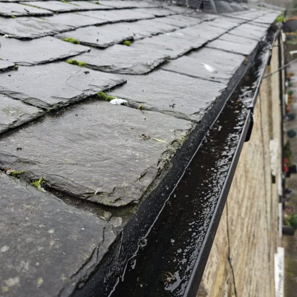 A gutter in Buxton that has been cleaned by our gutter cleaners